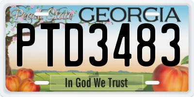 GA license plate PTD3483