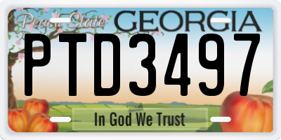 GA license plate PTD3497