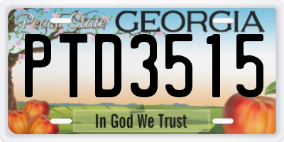 GA license plate PTD3515