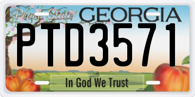 GA license plate PTD3571