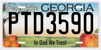GA license plate PTD3590