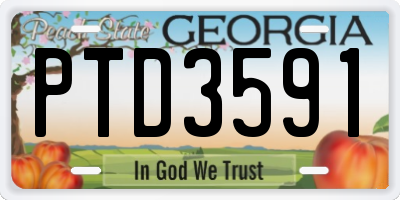 GA license plate PTD3591