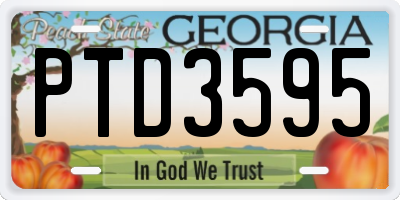 GA license plate PTD3595