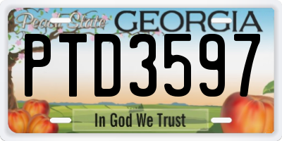 GA license plate PTD3597