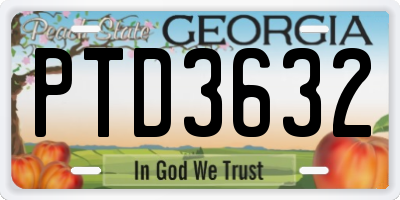 GA license plate PTD3632