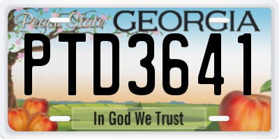 GA license plate PTD3641