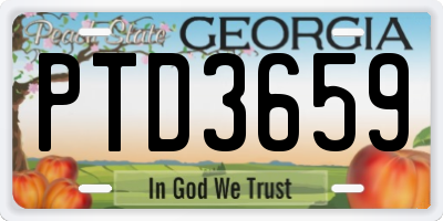 GA license plate PTD3659