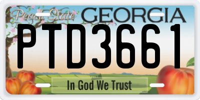 GA license plate PTD3661