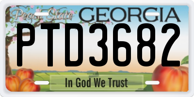 GA license plate PTD3682