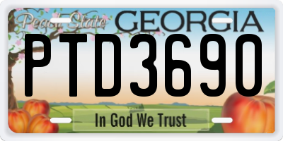 GA license plate PTD3690