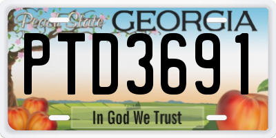 GA license plate PTD3691