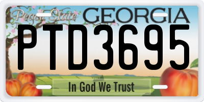 GA license plate PTD3695