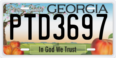 GA license plate PTD3697