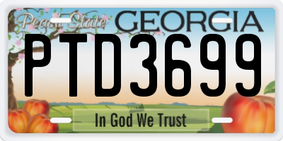 GA license plate PTD3699
