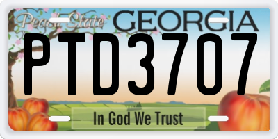 GA license plate PTD3707