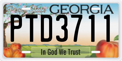 GA license plate PTD3711