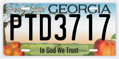 GA license plate PTD3717