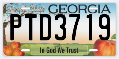GA license plate PTD3719