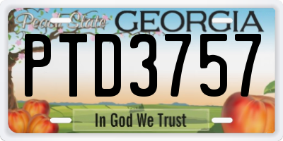 GA license plate PTD3757