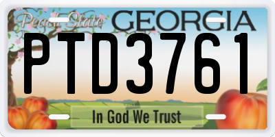 GA license plate PTD3761