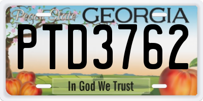 GA license plate PTD3762