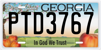 GA license plate PTD3767