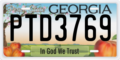 GA license plate PTD3769