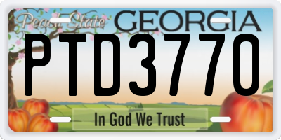 GA license plate PTD3770