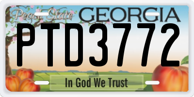 GA license plate PTD3772