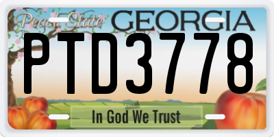 GA license plate PTD3778