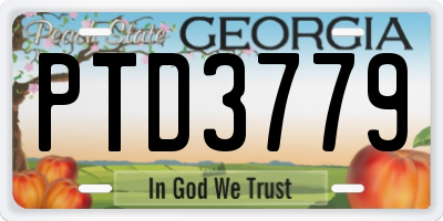 GA license plate PTD3779