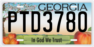 GA license plate PTD3780