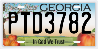 GA license plate PTD3782