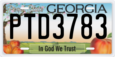 GA license plate PTD3783