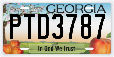 GA license plate PTD3787