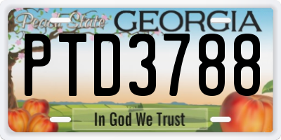 GA license plate PTD3788