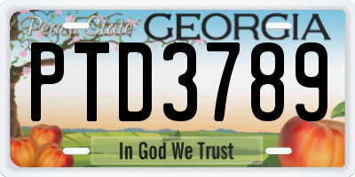 GA license plate PTD3789