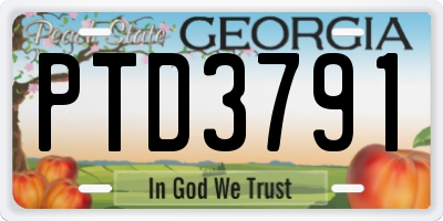 GA license plate PTD3791