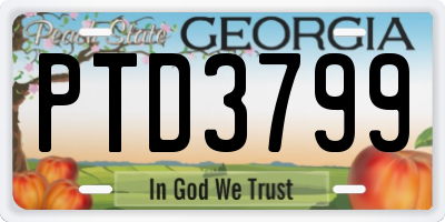 GA license plate PTD3799