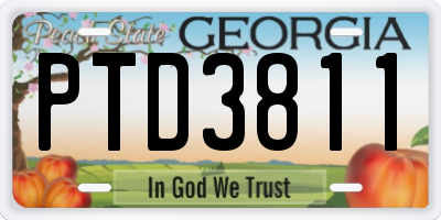 GA license plate PTD3811