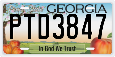 GA license plate PTD3847