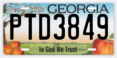 GA license plate PTD3849