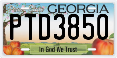GA license plate PTD3850