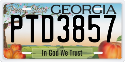 GA license plate PTD3857