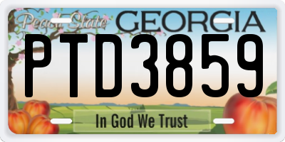 GA license plate PTD3859