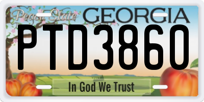 GA license plate PTD3860