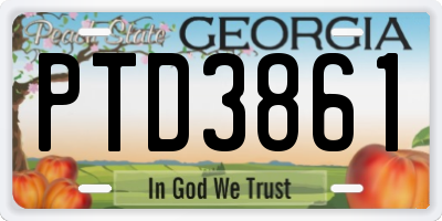 GA license plate PTD3861