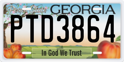 GA license plate PTD3864
