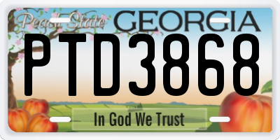 GA license plate PTD3868