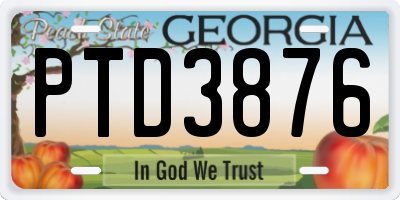 GA license plate PTD3876